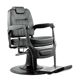 Sillón de Barbería Retro de Lujo, Hidráulico, Reclinable, con Masaje, Tapizado en Cuero PU, para Escuelas y Barberías - Product Image 1