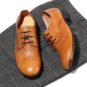 Chaussures pour hommes en cuir véritable faites à la main - Nouveauté 2025 Meilleures ventes Chaussures habillées décontractées à bout carré - Product Image 4
