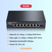 Commutateur réseau de bureau non géré 8 ports RJ45 2.5 Gb/s avec capacité de commutateur ethernet QoS 10G logiciel matériel informatique