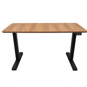 Modern Adjustable Commercial <b>Computer</b> <b>Desk</b> Wooden Top <b>Black</b> Metal Legs Lumetal KTS-230512-16D 1 Year Warranty - Product Image 6