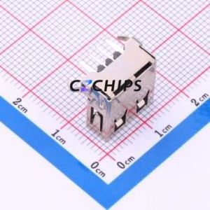 USB90-02-T1-3A-B1 USB Connector Bent Lead Through Hole Connector Type-A USB 2.0 Female Right Angle Insert - Product Image 2