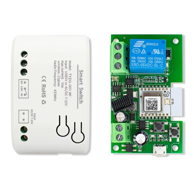 BSSY)Zigbee WiFi Module Tuya Smart Relay Switch 1CH 12V 24V 220V 110V RF433 Work With /Smart-Life APP Alexa