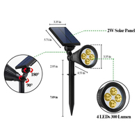Éclairage extérieur étanche en acier inoxydable Twinklight, éclairage basse tension RGB LED, éclairage de clôture, éclairage de jardin, éclairage solaire pour aménagement paysager