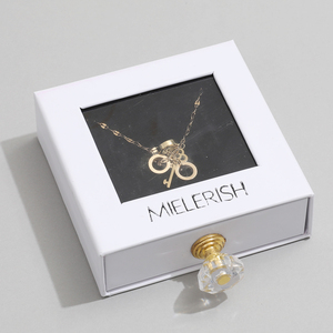 Custom Logo Cardboard Luxury Pull-Out Square Jewelry <b>Box</b> Transparent Window Crystal Valentine's Day Gift <b>Box</b> for <b>Rings</b> Necklace - Product Image 2