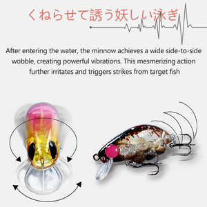 Leurre coulant pour insectes de 40 mm, 3,4 g - Conception à équilibre fixe, oscillation naturelle large pour la pêche à la truite, au bar et au poisson-chaud, action de chute lente - Product Image 4