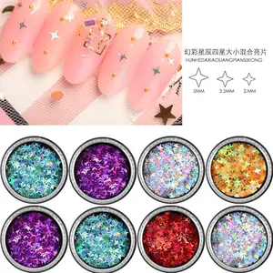 Sao shapel nghệ thuật đề can long lanh Nail Sequins 3D laser Nail Thiết kế acrylic làm móng tay lời khuyên phụ kiện mỏng Nail sequins