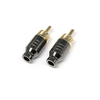 Conectores RCA Macho Chapados en Oro, Conectores de Audio de Alta Gama, Conector RCA de Cobre Chapado en Oro, Adaptador de Cable de Audio Macho para Soldadura