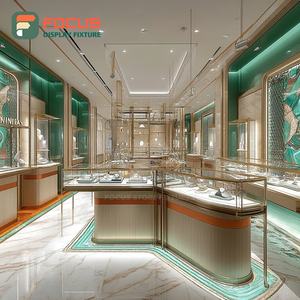 High Visibility Boutique Jewelry Display System Wood Frame Boutique Space Glass Showcase - Product Image 6