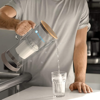 Pichet d'eau en verre à prix compétitif avec filtre système de Filtration à 6 étapes élimine les métaux de chlore et les sédiments ioniseur