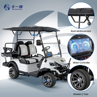 Voiturette de golf électrique 4 places 72V 2+2 passagers, buggy de golf tout-terrain en promotion