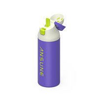 Bouteille isotherme en acier inoxydable 18/8 personnalisable avec logo, double mode de consommation, idéale pour le sport et les activités de plein air
