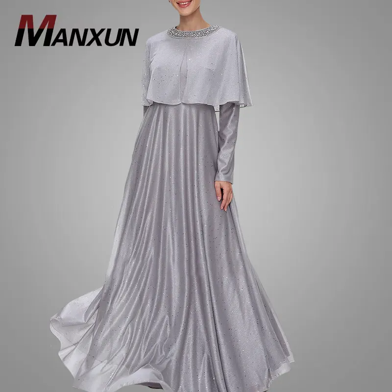 High Quality Long Sleeve Muslim Evening Dresses Elegant Exquisite Moroccan Dress Islamic Clothing Popular Big Bottom Abaya