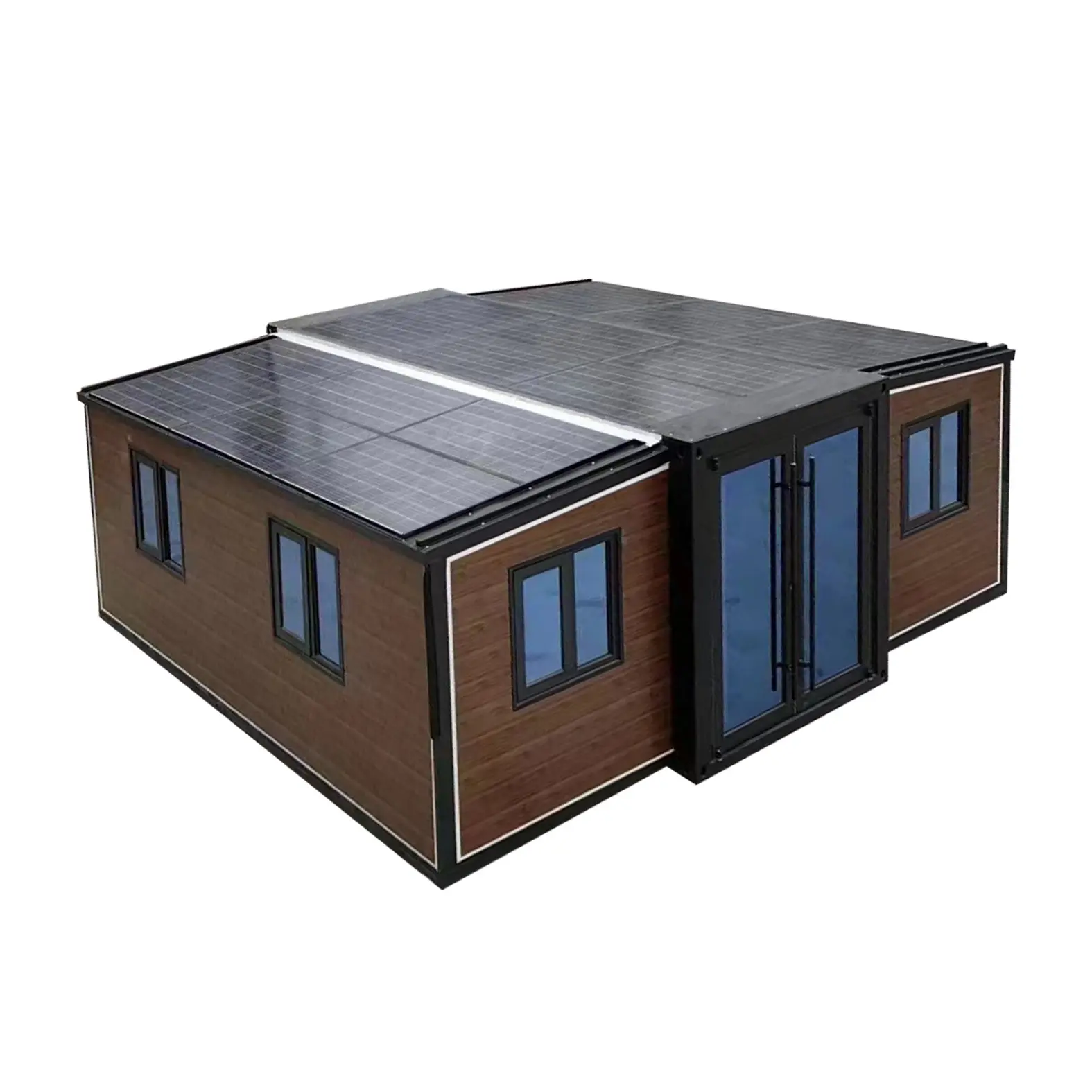outdoor wooden style shed solar extendable expandable office container house