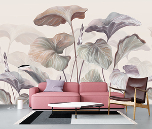 Papel Tapiz Mural de Pared de Seda con Diseño de Hojas Grandes Abstractas Modernas, Impermeable, No Tejido, Tono Neutro, Decoración Boho para Dormitorio y Baño, Fácil de Instalar - Product Image 3