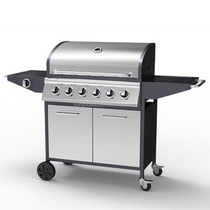 Hiện Đại Ngoài Trời Gas Nướng Thịt Nướng Sân Thép Không Gỉ Gas Vỉ Nướng 6 + 1 Burner Nướng Với Tủ - Product Image 3