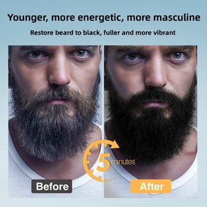 Tinta Permanente Naturale Nera per Barba da Uomo <span class=keywords><strong>Senza</strong></span> <span class=keywords><strong>Ammoniaca</strong></span> Delicata Facile da Applicare Grado Cosmetico 30ml*3 Shampoo Colorante per Barba - Product Image 5
