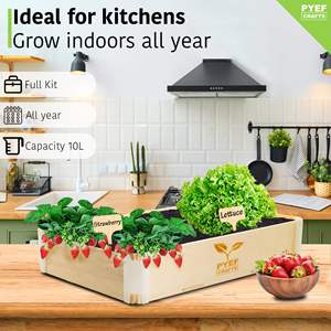 Kit de jardinage d'intérieur avec pots de fleurs carrés et jardinières pour la culture de vos propres légumes - Product Image 6