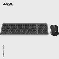 Aikun BT8332X Slim sans fil pour combo 5.0 et 2.4 GHz, ultra fin, prêt pour Windows, prêt pour le bureau, connecte 4 appareils, commutation facile - Gris