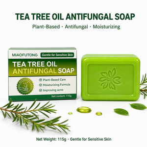 Jabón en Barra de Aceite de Árbol de Té Orgánico Natural de 115 g, Jabón Herbal Antiacné, Control de Grasa, Calmante e <span class=keywords><strong>Hidratante</strong></span> <span class=keywords><strong>para</strong></span> Piel Sensible, Rostro y Cuerpo - Product Image 1