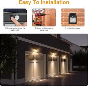 Lámpara de pared Solar de filamento de tungsteno <span class=keywords><strong>para</strong></span> exteriores resistente a la intemperie, lámpara de valla Solar decorativa <span class=keywords><strong>para</strong></span> jardín con clasificación IP65, lámpara de <span class=keywords><strong>porche</strong></span> - Product Image 3