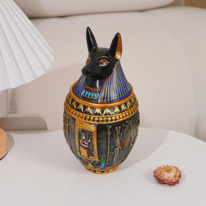 Recipiente para Cenizas de Mascotas Estilo Faraón <span class=keywords><strong>Egipcio</strong></span>, Decoración para el Hogar, Figura de Resina Realista Pintada a Mano, Duradera para Interiores - Product Image 1