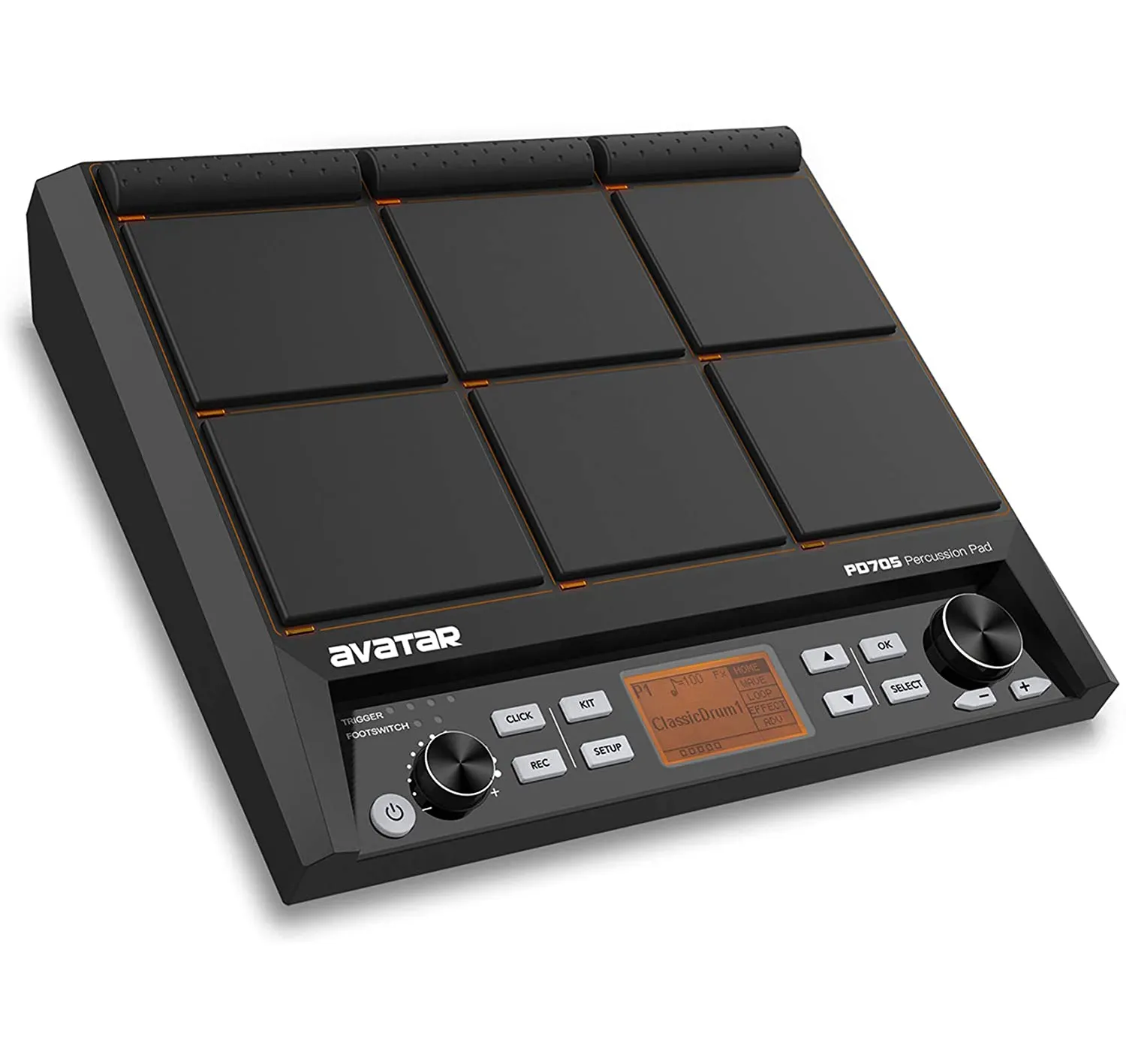 HXW PD705 Percussion Pad 9-Sample Pad All-in-one Multipad Tabletop Electric Drum Set With 600+ Sounds, Support USB MIDI