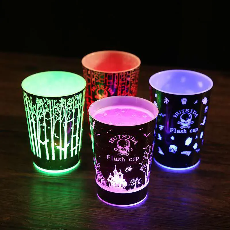 Custom Led Flashing Cup plastic Led Lighting Party Cups 14 16oz Multicolor led light up beer cup
