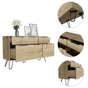 Commode à 4 tiroirs en chêne clair Stowe, meuble de chambre à coucher de style moderne du milieu du siècle - Product Image 3