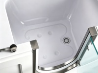 Baignoire de luxe moderne accessible avec entrée facilitée pour personnes âgées et handicapées, eau froide, porte de sécurité anti-fuite, siège intégré, en acier inoxydable