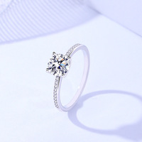 Bague de fiançailles en diamant certifié GRA, argent sterling 925, coupe ronde, moissanite, pour femme