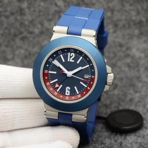 Montre automatique de luxe en aluminium pour homme, montre sport avec affichage double heure 24H et bracelet en caoutchouc - Product Image 1