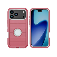 MOQ 500 Étuis de téléphone portable Holster pour iPhone 18 Pro Max 17 16, Étui robuste Defender à rayures avec clip ceinture et béquille pour 18 17 ProMax