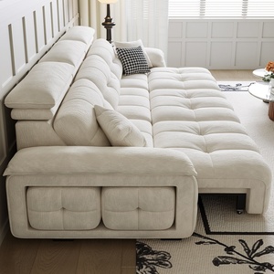 Canapé sectionnel inclinable électrique moderne à trois places en tissu chenille avec rembourrage en mousse pour appartement, villa, salon - Product Image 5