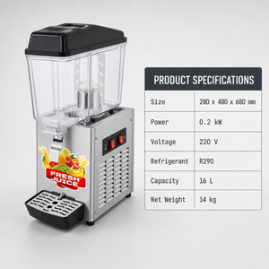 Distributeur de boissons froides commercial 16L 220V 200W R290 à réservoir unique pour café, restaurant, hôtel, buffet - Product Image 2