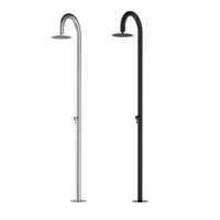Salle de bain de luxe en acier inoxydable colonne de douche extérieure support de sol robinets finition brossée pluie motifs de pulvérisation douce poignée unique