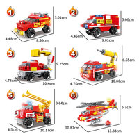 Woma Factory OEM ODM Asamblea 6 Camión de bomberos 1 Robot transformador Niños Coche Bloque de construcción Juego de ladrillos para niños (C0651)