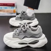 Chaussures de sport décontractées tendance pour hommes, baskets épaisses multicolores légères à lacets, semelle épaisse et rembourrée, antidérapantes, pour la marche
