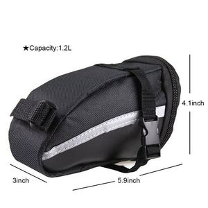 BSCI Factory Waterproof Bike Bag <b>Back</b> Seat Pouch Cycling PU Saddle Bag Tools Pocket <b>Pack</b> with Reflective Stripes - Product Image 1
