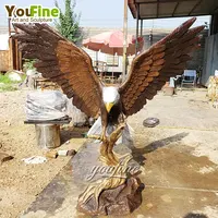 Tamanho de vida ao ar livre jardim fundido escultura phoenix estátua águia bronze