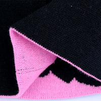 Produttore BSCI, Cappello in Maglia Acrilica Jacquard Senza Risvolto per Donna, Berretto Reversibile Personalizzato Nero e Rosa per Brand di Streetwear