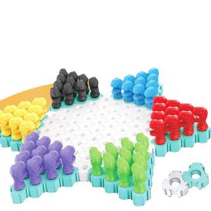 Jeu de société éducatif Huiyue Building Blocks Dinosaur Checkers 181 pièces pour enfants, jeu de plateau en plastique avec 6 couleurs et 2 formes géométriques - Product Image 4