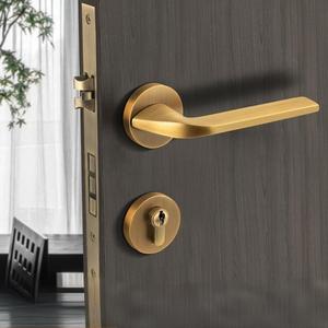 Manija de puerta de latón negro mate de lujo al por mayor de fábrica, cerradura de palanca interior silenciosa para sistema de herrajes de oficina, condominio y mansión - Product Image 4