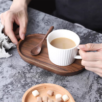 Plateau de service ovale en bois moderne - Écologique, durable, fait main pour le rangement des fruits et desserts, la présentation de cosmétiques et les cadeaux