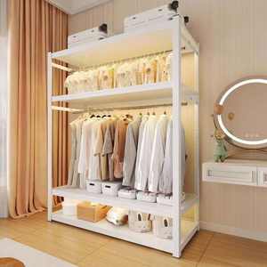 Organizador <span class=keywords><strong>de</strong></span> ropa para el hogar moderno, armario pequeño para sala <span class=keywords><strong>de</strong></span> estar con unidades <span class=keywords><strong>de</strong></span> almacenamiento <span class=keywords><strong>de</strong></span> hierro y estantes, estante <span class=keywords><strong>de</strong></span> ropa <span class=keywords><strong>de</strong></span> estilo Popular - Product Image 2