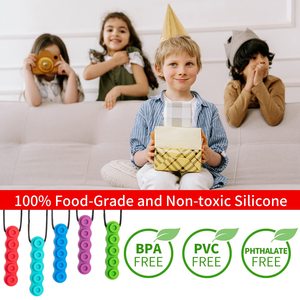 <span class=keywords><strong>5</strong></span> Packs Orale Motorjongens En Meisjes Kinderen Kawelry Kleuren Food Grade Siliconen Sensorische Kettingen Voor Sensorische Kinderen - Product Image 3