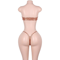 Tenues de danse exotiques, ensembles de lingerie micro, vêtements et accessoires, avec motifs écailles de poisson métalliques, chaînes en strass, pour strip-tease, rave et pole dance