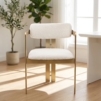 Chaise de salle à manger mobile moderne et minimaliste en velours et acier inoxydable, style luxe léger ; Chaise de bureau de vente pour hôtel et salle d'exposition, style designer