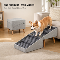 Faltbare Öko-Freundliche Hunderampe aus Massivholz für Kleine Hunde & Katzen Rutschfeste Hundetreppe Haustierzubehör Hunderampe Ottoman für Bett Sofa