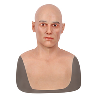 Masque de visage réaliste pour homme, masque facial 100% silicone, couvre-tête complet, silicone souple et élastique pour cosplay