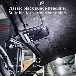 36 "W60" lsuede sợi ngang dệt kim tự động headliner Vải bọt ủng hộ màu đen nội thất vật liệu thay thế cho xe/Xe Tải/SUV/RV sử dụng nhà - Product Image 4
